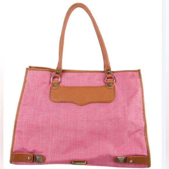 Rebecca Minkoff Handbags - NWT Rebecca Minkoff Pink Canvas With Leather Trim Diamond Tote Size O/S